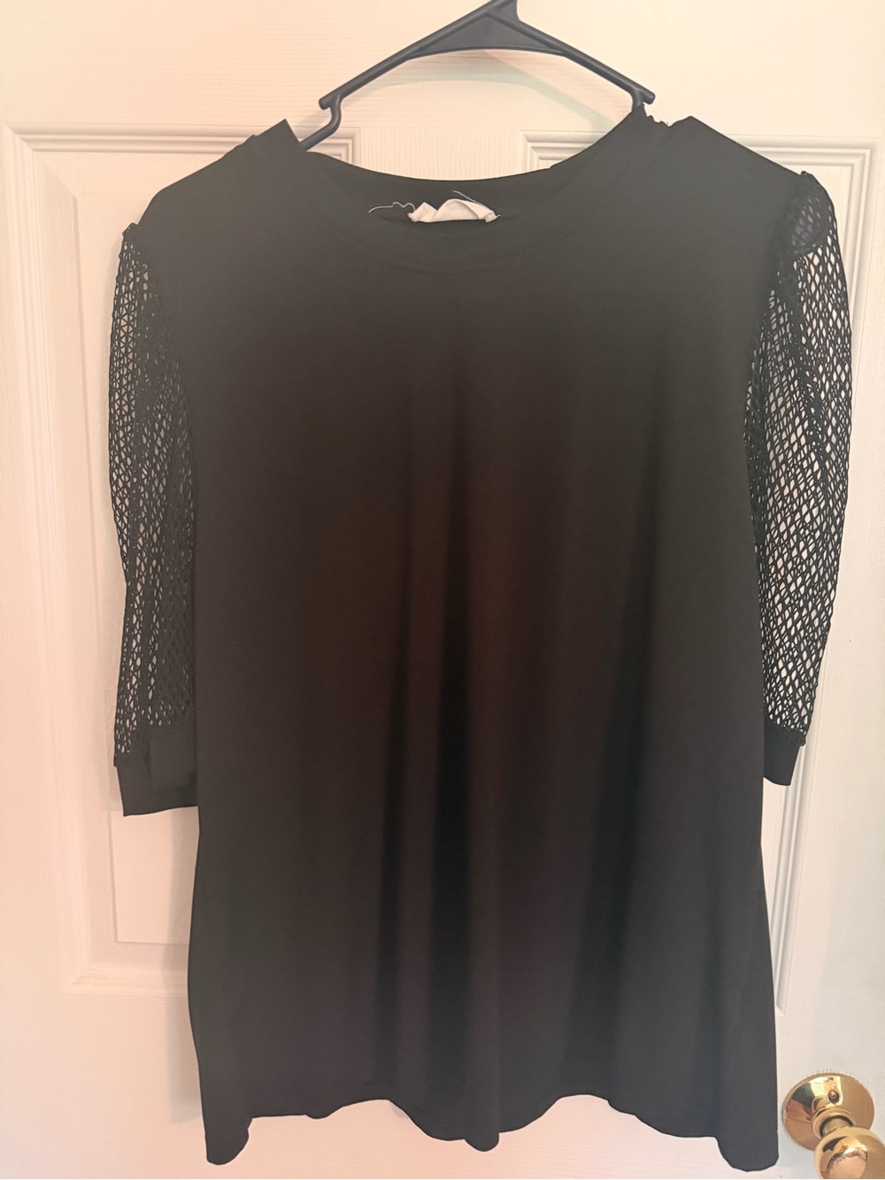 Beacon Black Short Sleeve Tunic with Mesh Sleeves